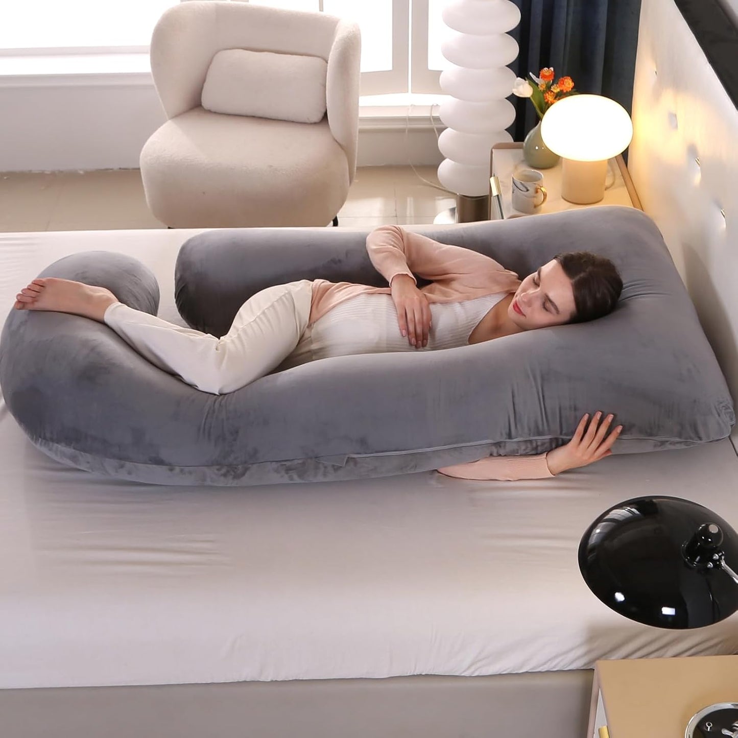 Victostar Pregnancy Pillow - 57-Inch U-Shaped Maternity Pillow for Full Body Support & Comfort