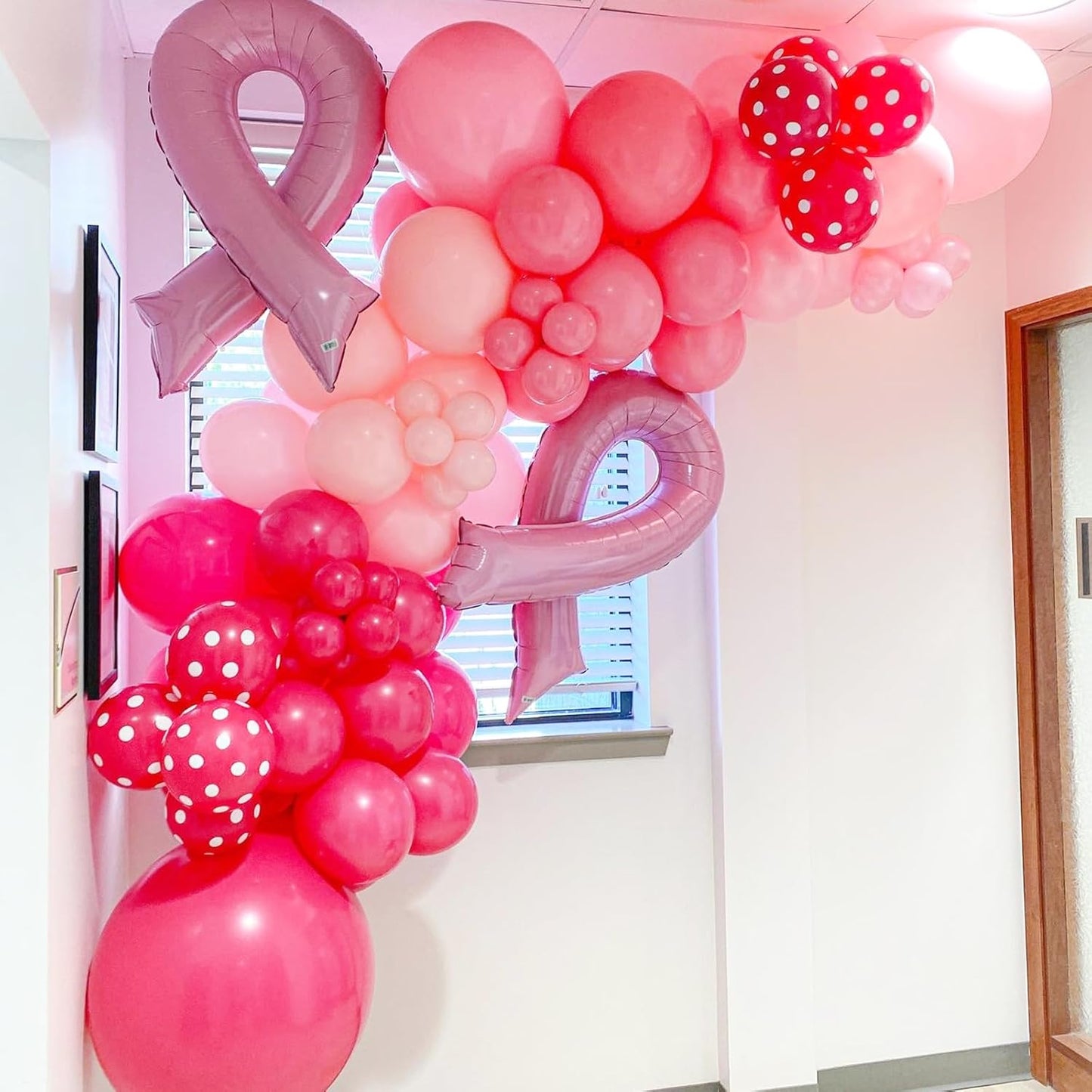 Voircoloria Hot Pink Balloon Garland Kit - 90 Pack in Various Sizes for Graduation, Weddings & Parties