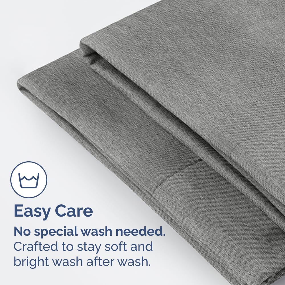 King Standard Pillow Cases Set of 4 - Soft Hotel Quality Covers - Comfy & Machine Washable - Heathered Grey