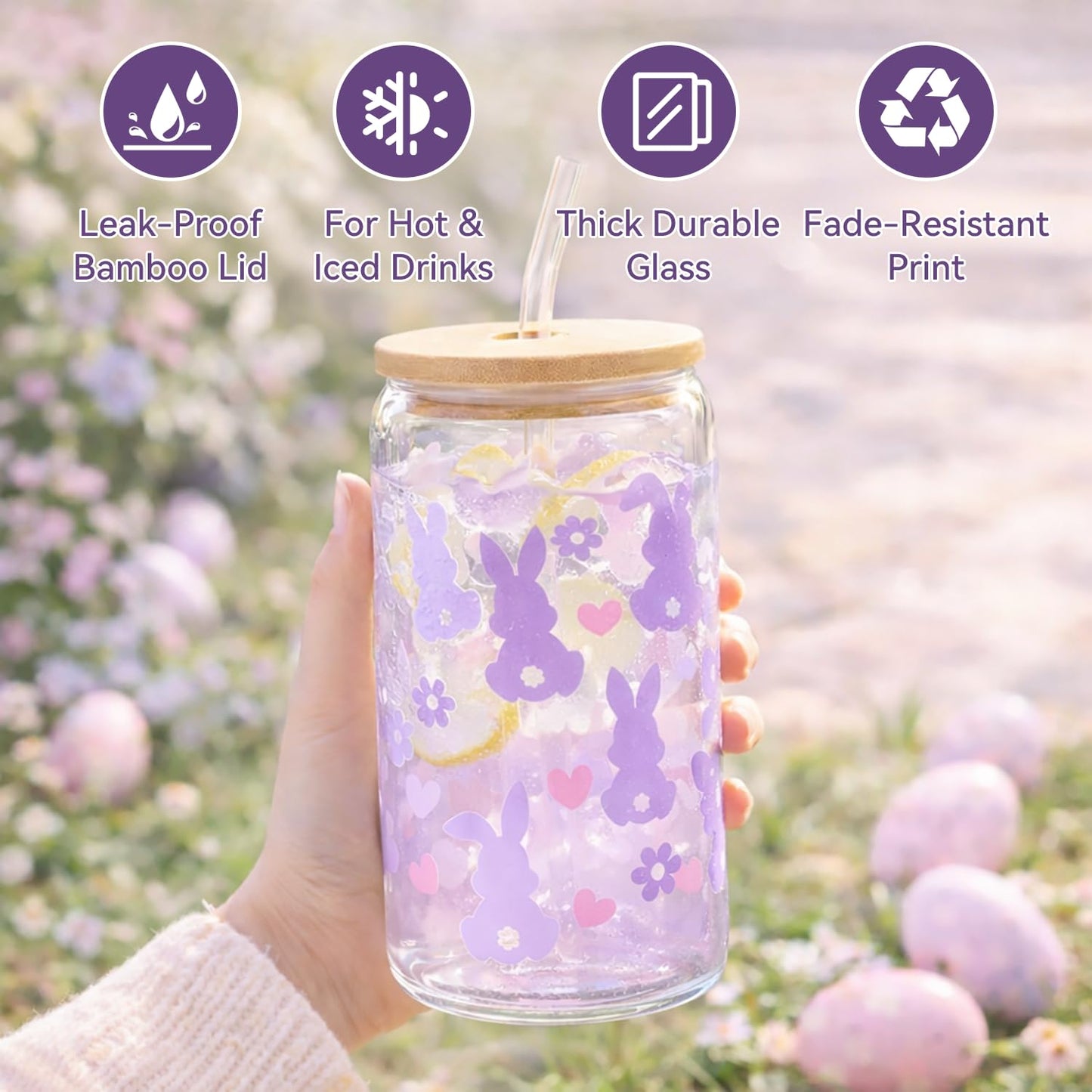 Larchio Easter Basket Stuffers for Women Teens Girls, Easter Gifts for Women with Bunny Tumbler Socks and Flower Hair Clips Spring Gifts for Wife Daughter Sister
