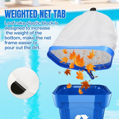 Joyhalo Pool Skimmer Net - Adjustable 2.5FT-10FT Aluminum Pole & Fine Mesh for Efficient Leaf Cleaning
