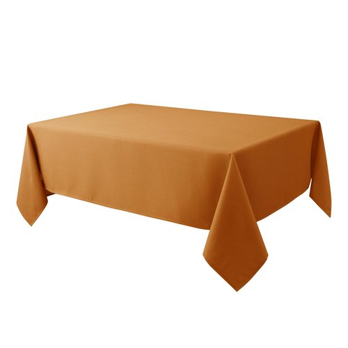 Biscaynebay Fall Tablecloth Textured Fabric 70x120 Inch Rectangular, Bronze Thanksgiving Autumn Harvest Water Resistant Fabric Tablecloths for Kitchen, Dining, Wedding, Parties Machine Washable