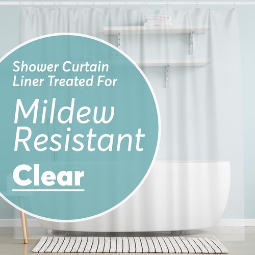 BigFoot Clear Shower Curtain Liner - Odorless, Washable 72x72 PEVA Waterproof with Magnets