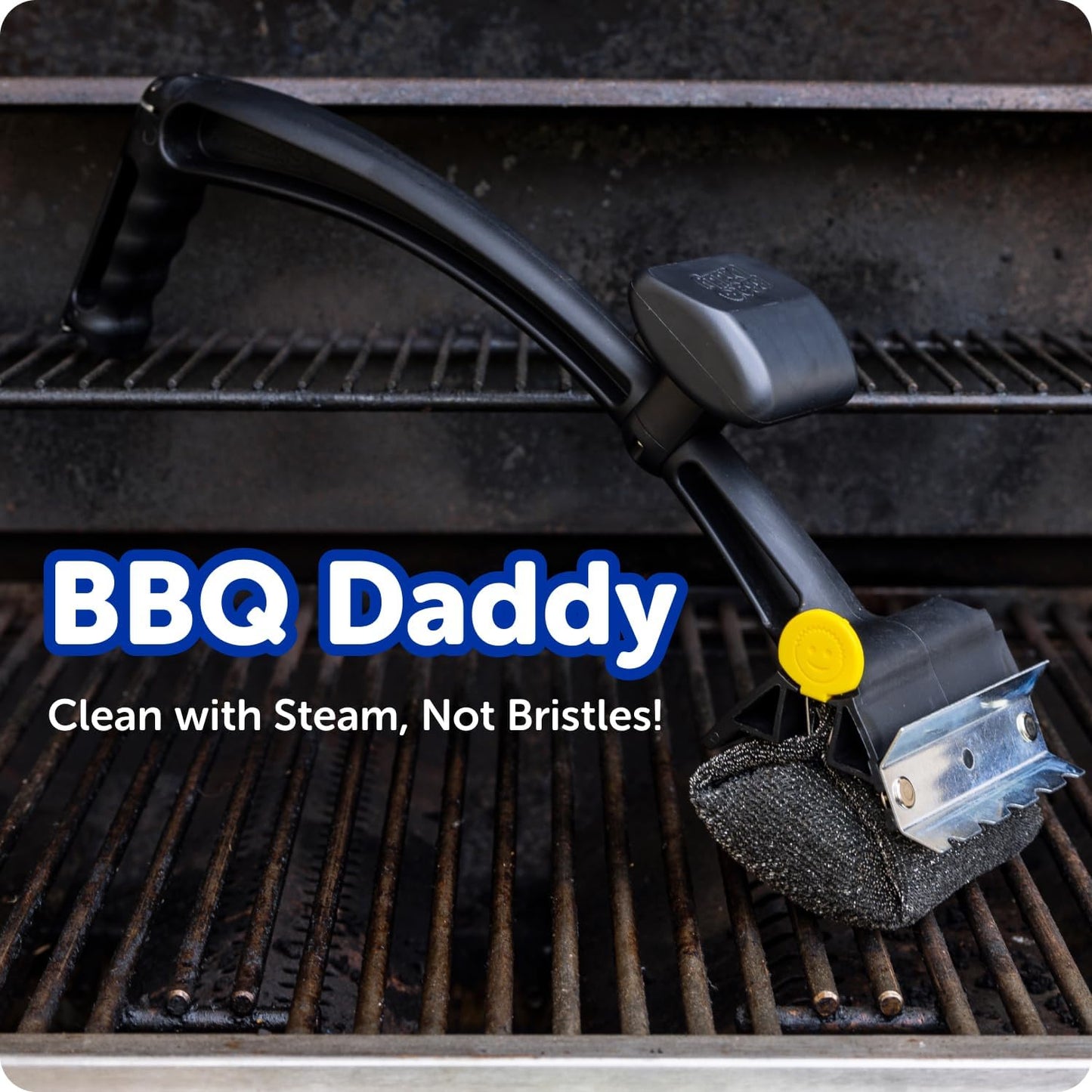 Scrub Daddy BBQ Daddy Grill Brush - Bristle-Free Steel Scraper for Easy Outdoor Grill Cleaning | 1 Count