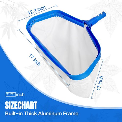 Joyhalo Pool Skimmer Net - Adjustable 2.5FT-10FT Aluminum Pole & Fine Mesh for Efficient Leaf Cleaning