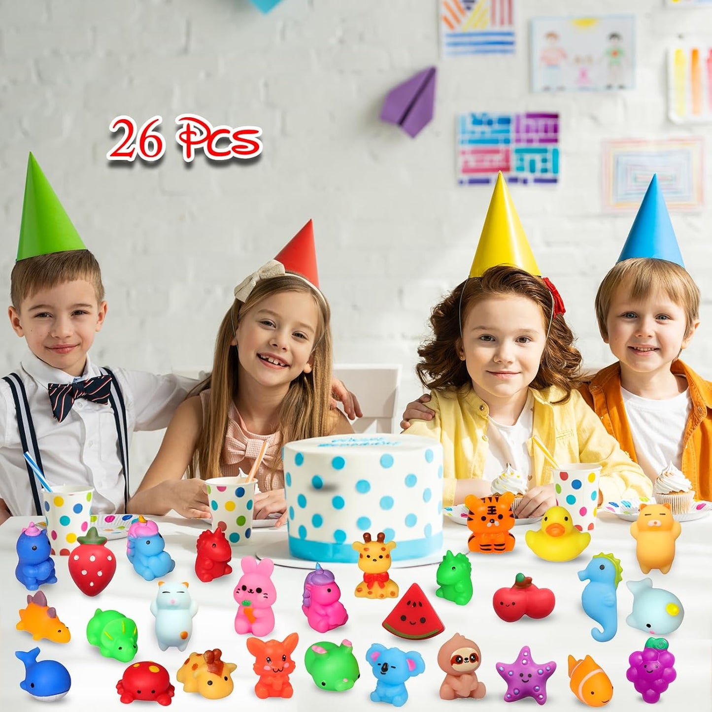 Nobasco Squishies | 26-Pack Mochi Cat Squishy Toys - Kawaii Slow Rising Stress Relievers