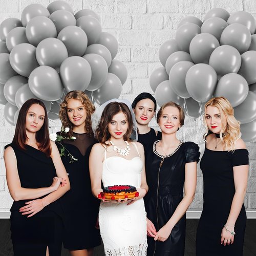 Gray Balloons 12 inch, Grey Latex Balloons 50pcs Party Balloons for Birthday Baby Shower Wedding Anniversary Party Decorations