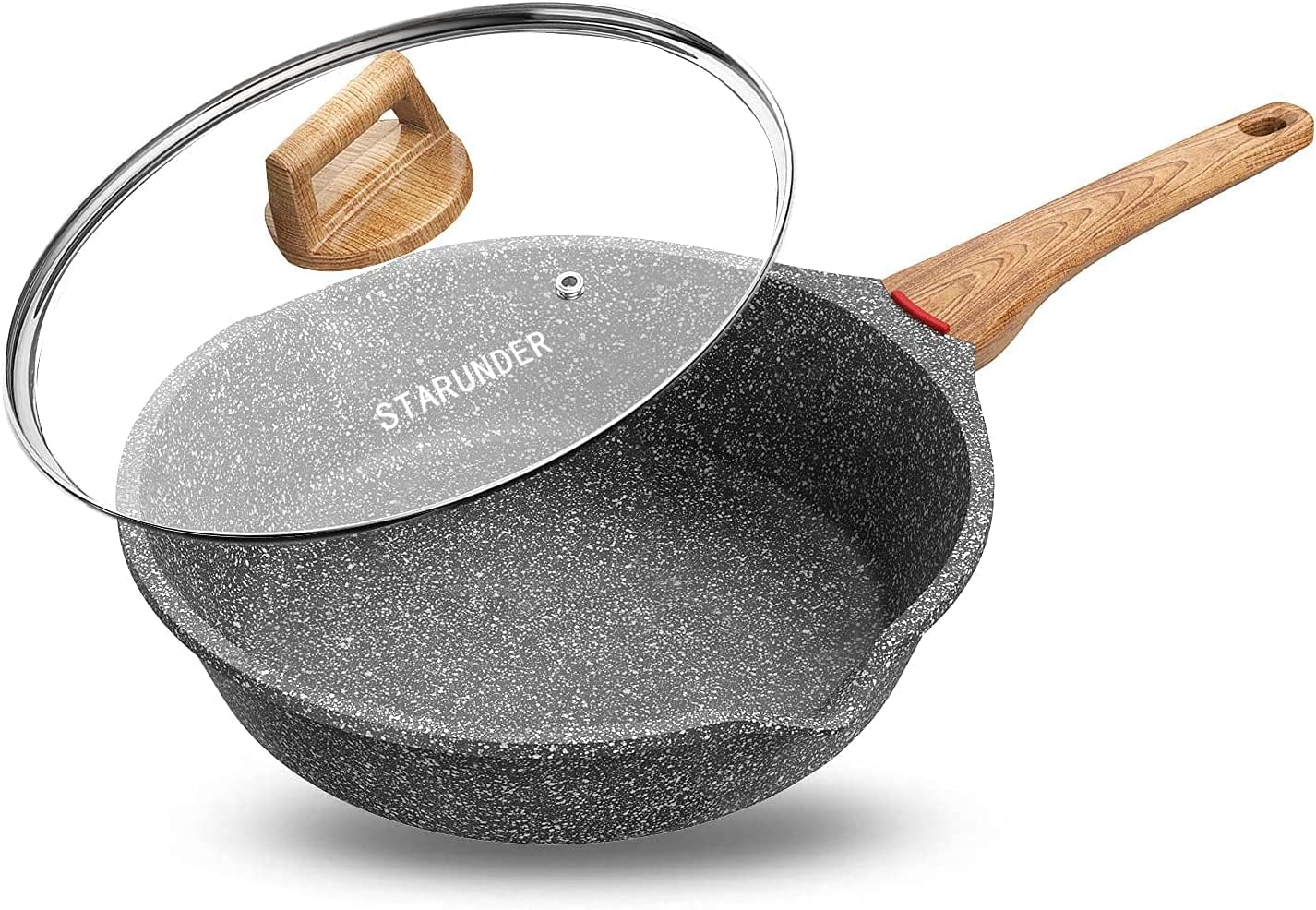 Starunder Nonstick Induction Frying Pan - Scratch-Resistant Swiss Granite Cookware Set, 8 Inch