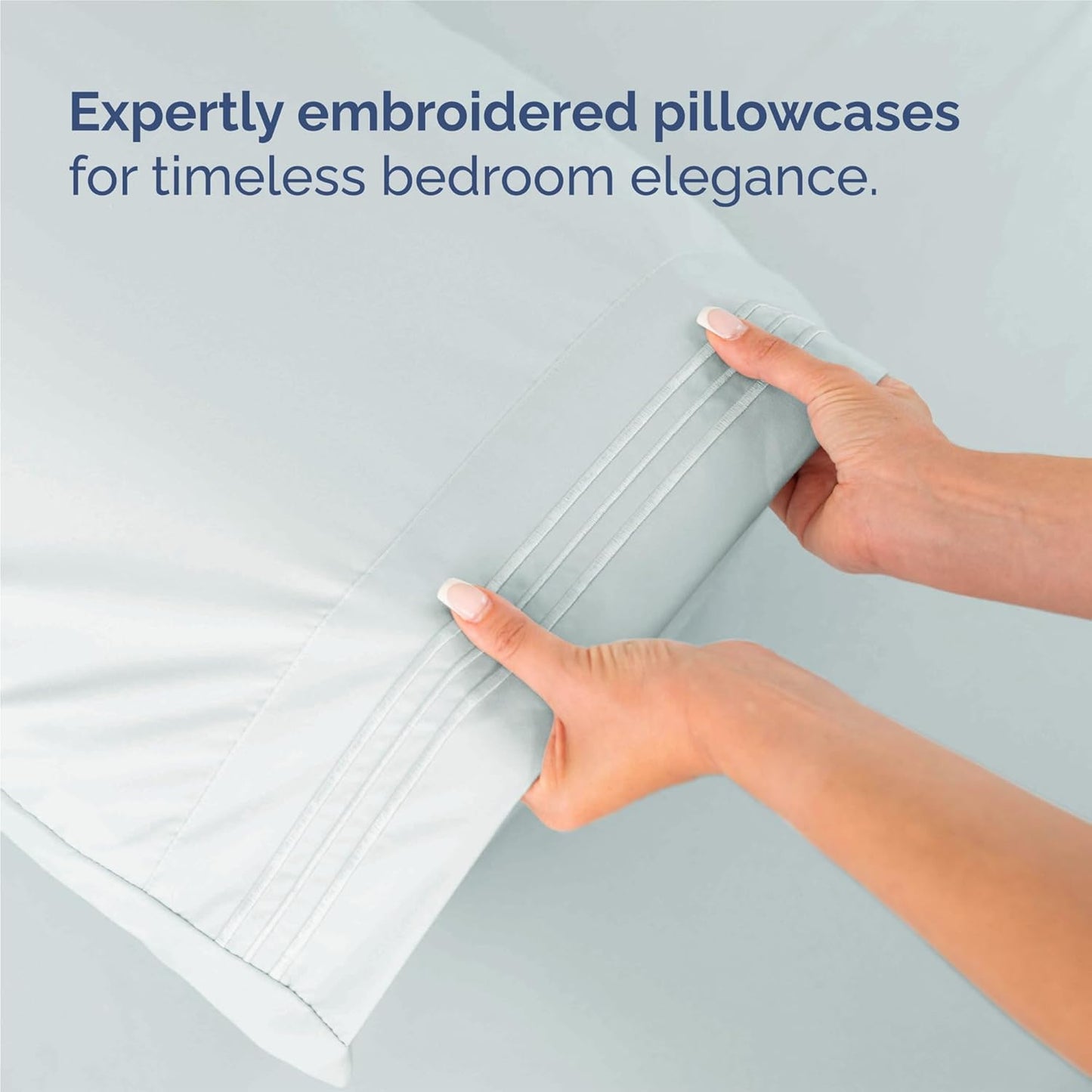 King Size 4 Piece Sheet Set - Ultra-Soft Cooling Bed Sheets | Hotel Luxury Bedding - Ice Blue
