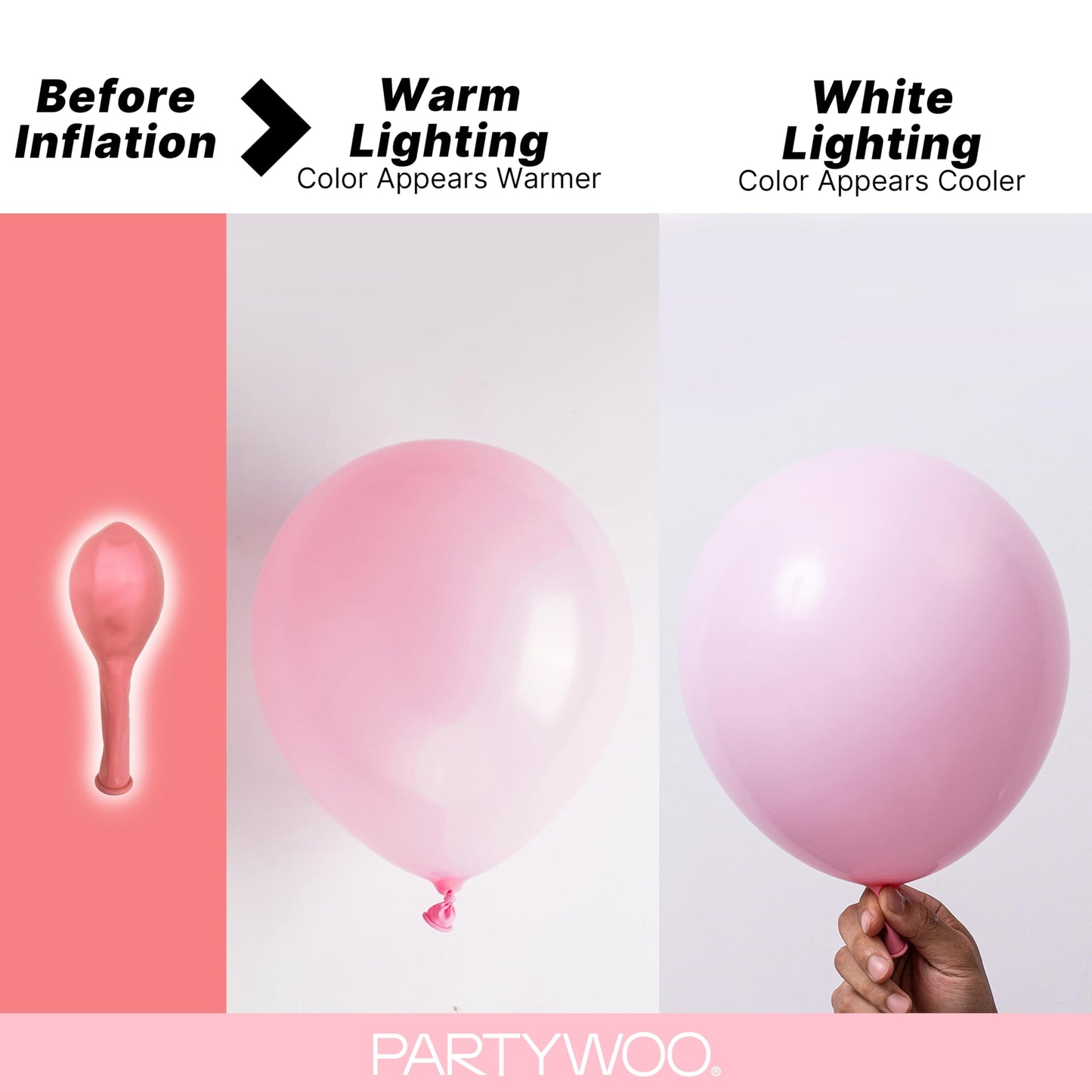 PartyWoo Baby Pink Balloons 155 pcs Different Sizes of 18 12 10 5 Inch Pastel Pale Light Pink Balloons Arch Kit Garland for Baby Shower Gender Reveal Birthday Princess Party Decorations Pink-Q05