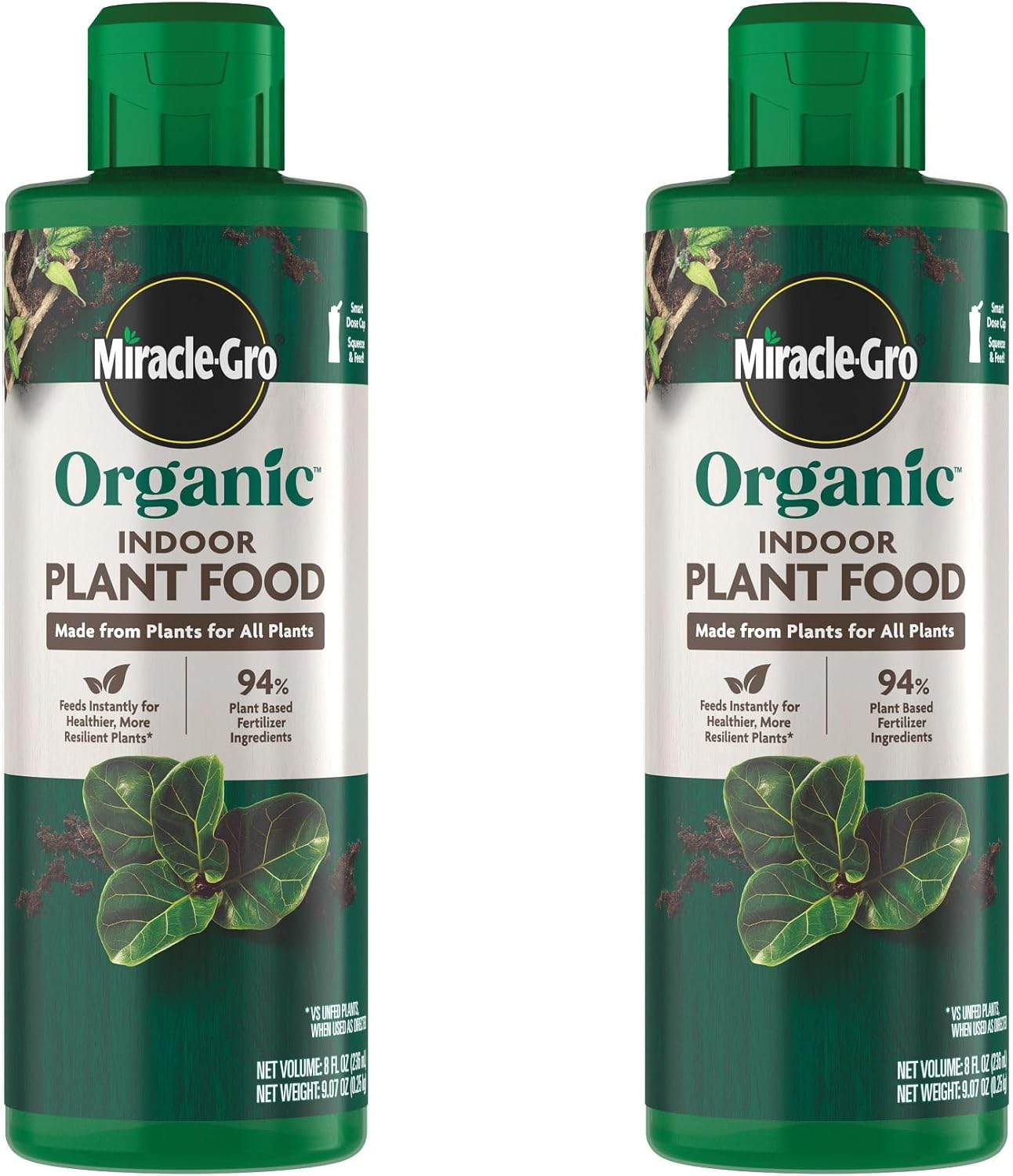 Miracle-Gro Organic Indoor Plant Food - Liquid Fertilizer for Houseplants & Herbs | 8 fl. oz. (2-Pack)