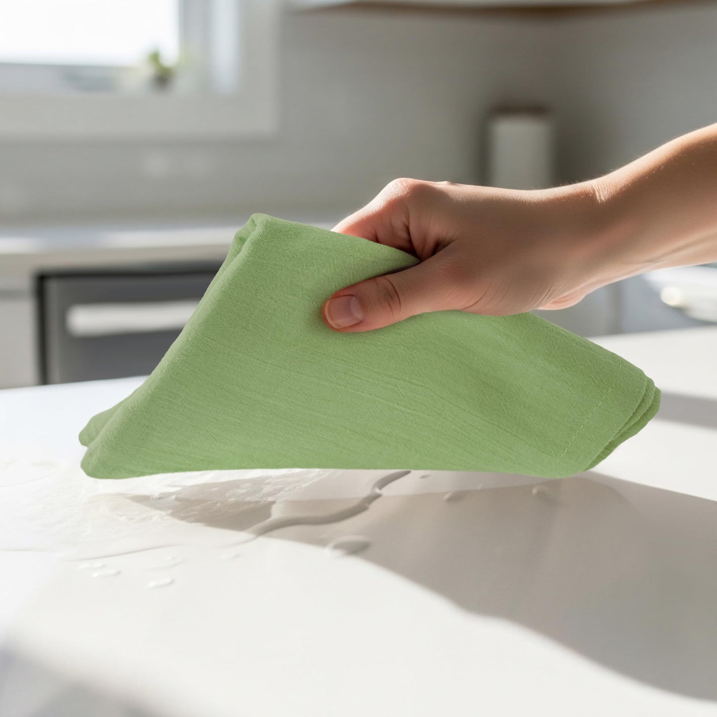 Utopia Kitchen Flour Sack Towels [28 x 28 Inch] 100% Cotton Tea Towels for Cleaning & Drying - Highly Absorbent Kitchen Dish Cloth (Sage Green, 24 Pack)