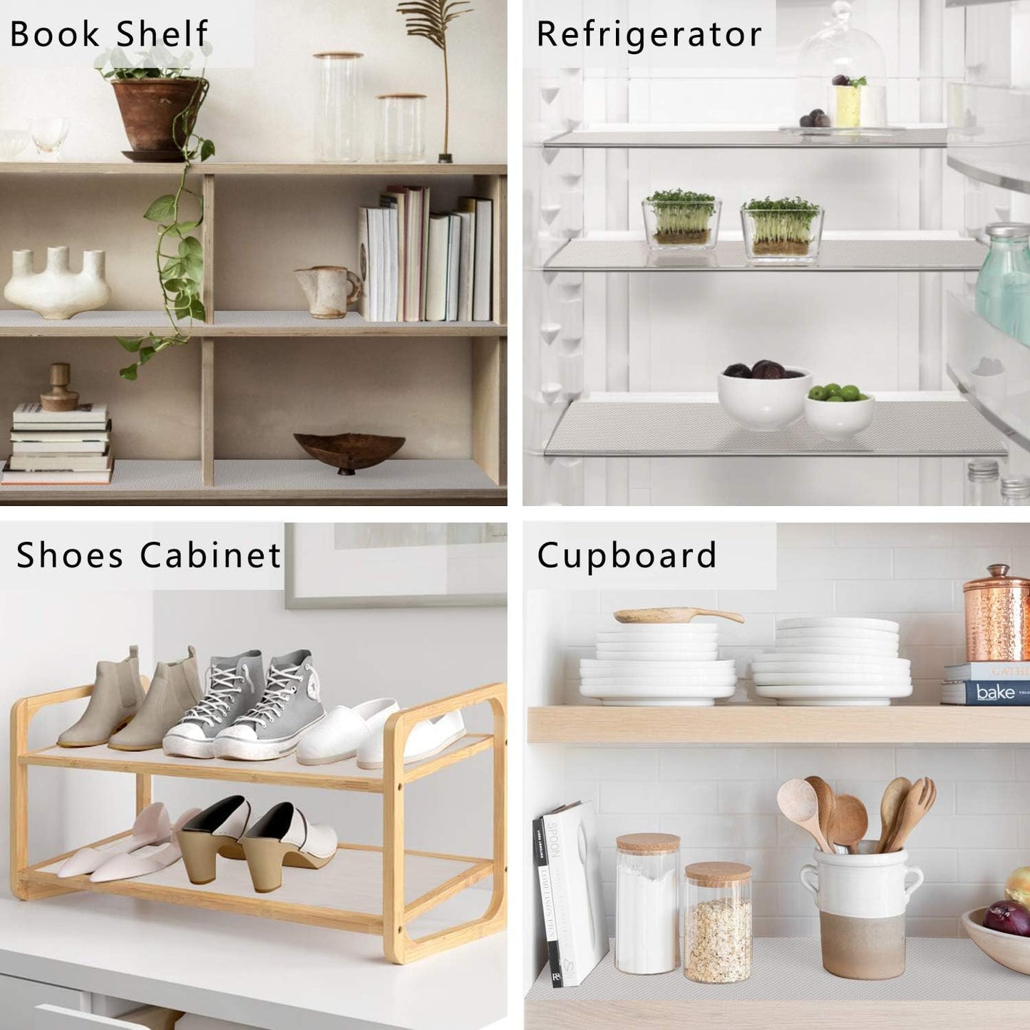Skiennix Kitchen Shelf Liner - Non-Adhesive Waterproof Drawer Mats for Cabinets & Refrigerators