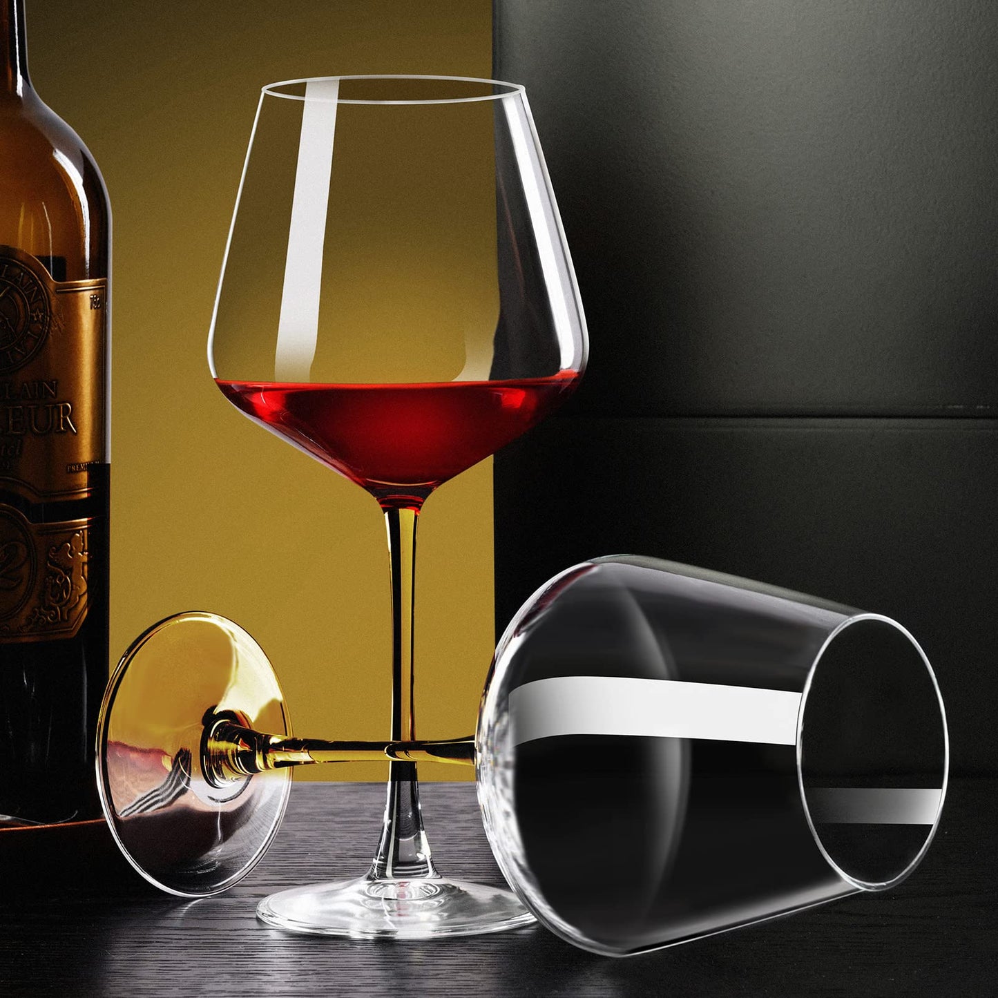 PARACITY Wine Glasses, christmas gift, Clear Glass, Long Stem Wine Glass for Red and White Wine - 10 OZ (Set of 2) (2, 16, Fluid Ounces)