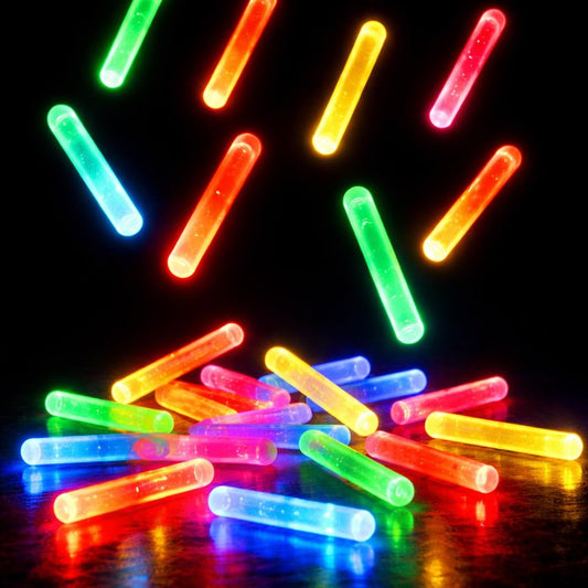 GiftExpress 100 Pcs Mini Glow Sticks Assorted Colors, Bulk Mini Glow in the Dark Sticks for Easter Eggs Filler, Easter Basket Stuffers, Easter Night Egg Hunts, Fishing Floats, Halloween Glow Party