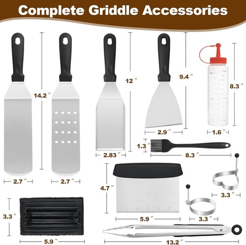Blackstone 14PCS Griddle Accessories Kit - Premium Flat Top Grill Tools for Outdoor Barbecue