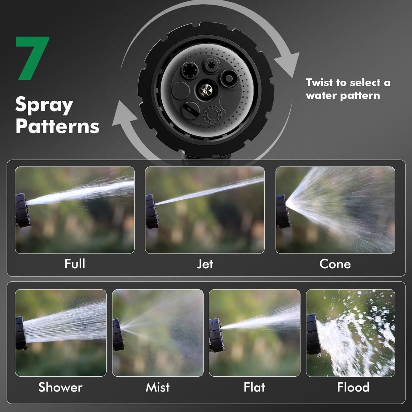 RESTMO Heavy Duty Hose Nozzle - Metal Garden Sprayer with 7 Watering Patterns & Thumb Control | Bronze Finish