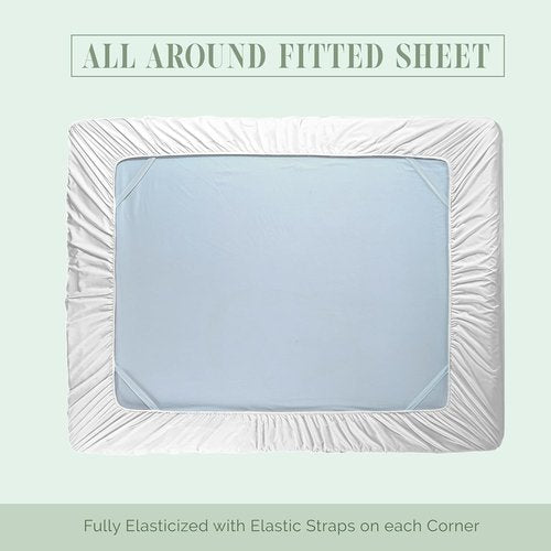 Elegant Comfort Extra Deep Pocket Twin/Twin XL Fitted Sheet - Luxury Softness, Wrinkle-Free, White