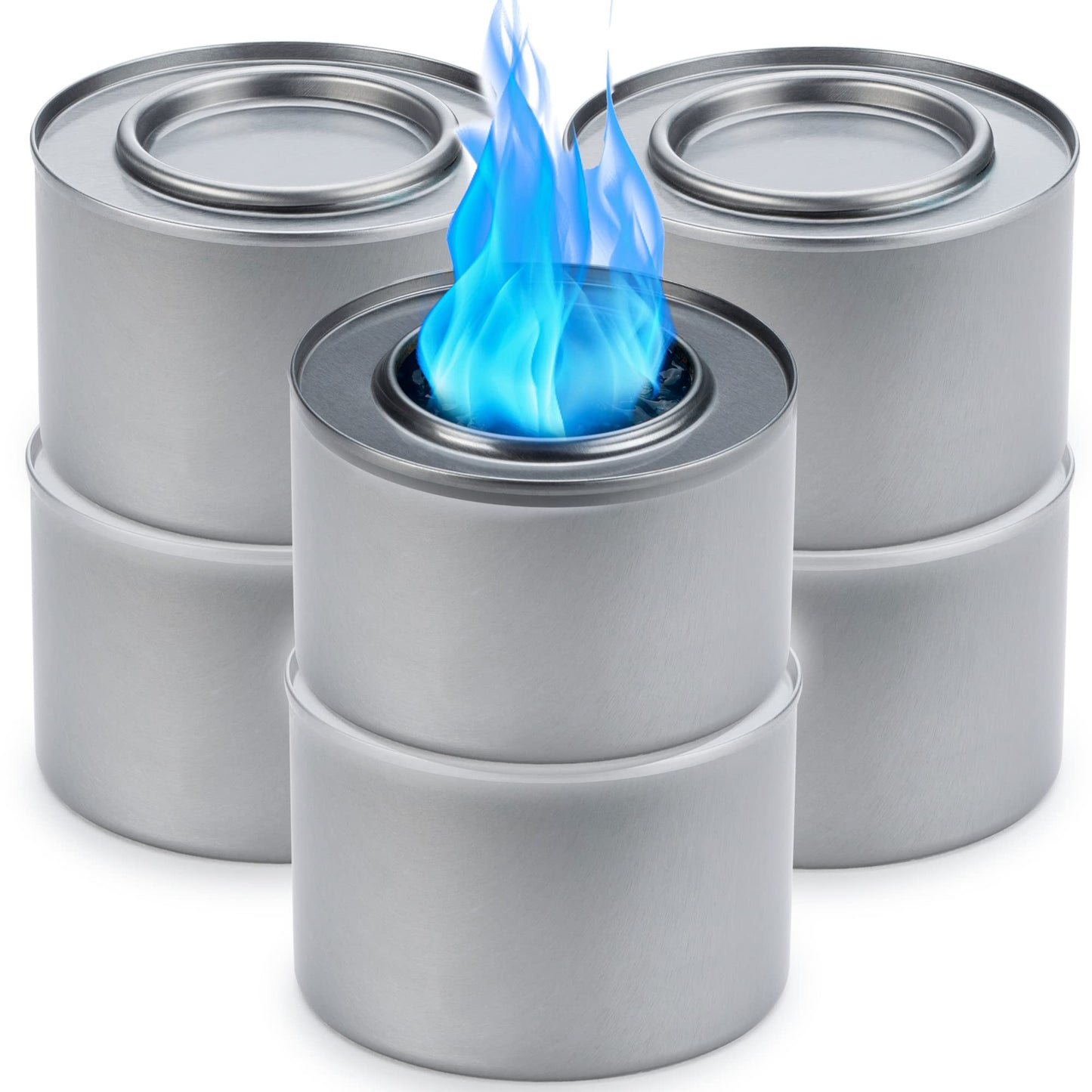 Food Warmer Gel Cans for Chafing Dish (Set of 6 Gel Warming Cans) - Food Warmers for Parties, Buffet Trays, Catering Dishes - Disposable Chafing Burners to Keep Food Warm - Best Food Heaters
