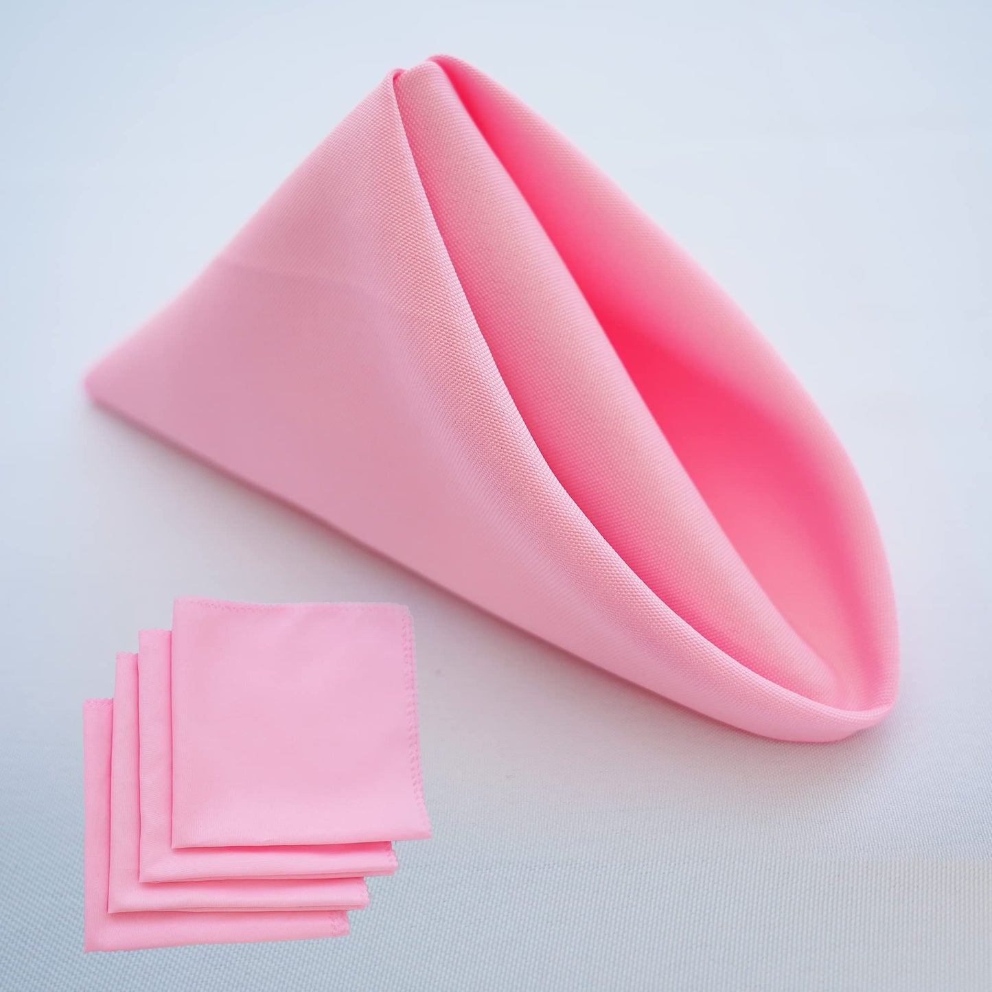JYFLZQ Pink Round Tablecloth 70 Inch for 4 Foot Tables Machine Washable, Durable, Thick Polyester Fabric Table Cloth Table Cover for Parties Banquet Wedding(Equipped with 4 Napkin Cloth)