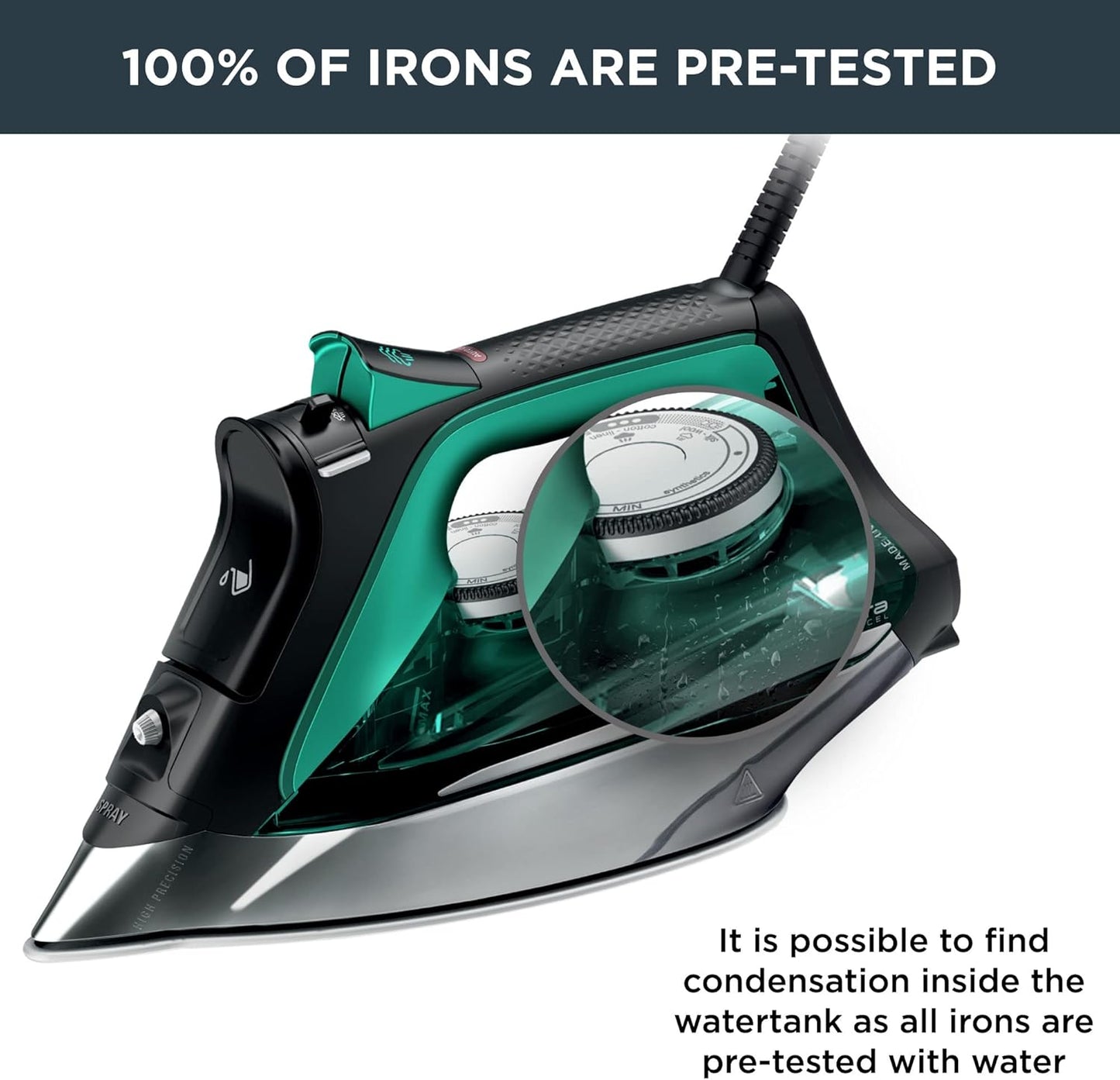 Rowenta Pro Master Steam Iron - Stainless Steel Soleplate, 210 g/min, 400 Microsteam Holes, 1775 Watts