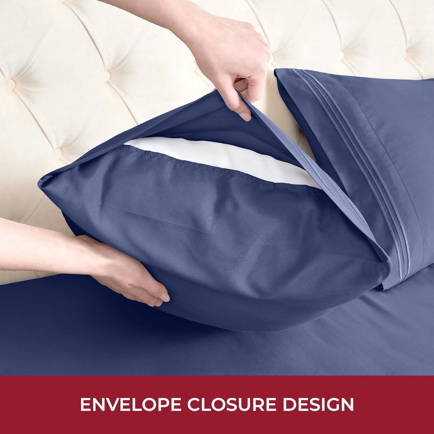Mellanni RV Short Queen Sheets - Hotel Luxury Bedding | Extra Soft & Cooling - Deep Pocket Up to 10" (Blue Nova)