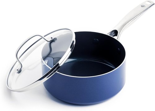 Blue Diamond Nonstick 2QT Saucepan - PFAS-Free Diamond Ceramic, Dishwasher & Oven Safe, Stay Cool Handle