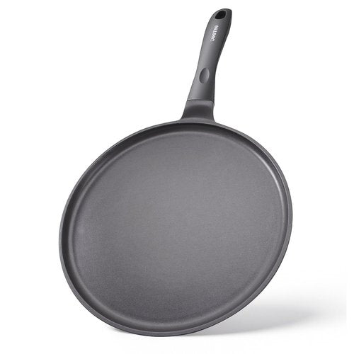 JEETEE Nonstick Crepe Pan, 11 Inch Titanium Pancake Pan, Healthy Non-Toxic Flat Tawa Dosa Tortilla Pan for All Stovetops including Induction, PTFE & PFOA Free