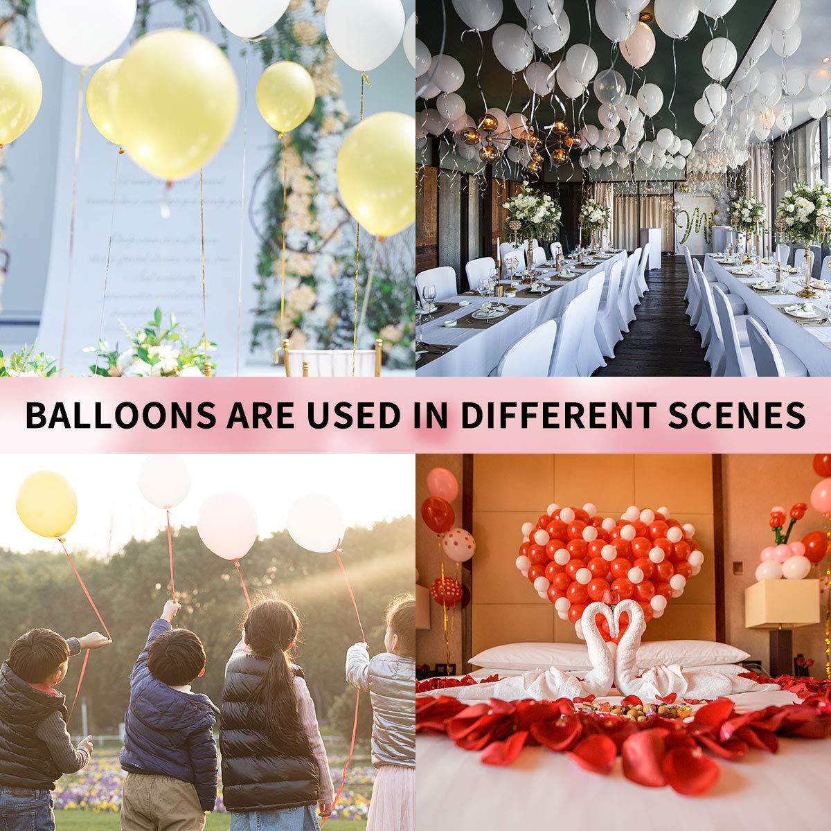 OUPKING 24 Inch Giant Round Balloons 10 Packs Black Latex Balloons for Photo Shoot Wedding Baby Shower Birthday Party Decorations