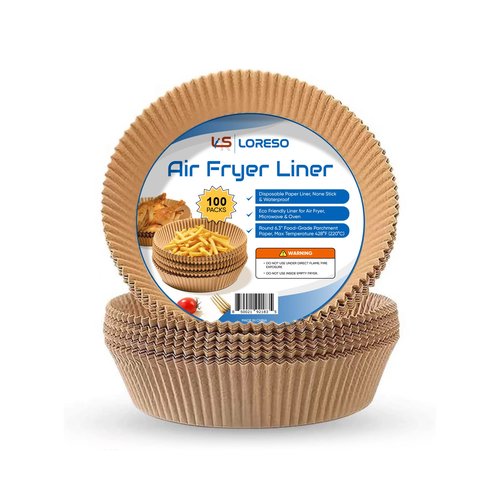 Air Fryer Liners Disposable Parchment Paper, 100 Count - Round 6-7 Inch, Non- Stick Parchment Paper Sheets Liners For Air Fryers 2-5 Quart - 6.3" Round - 100CT