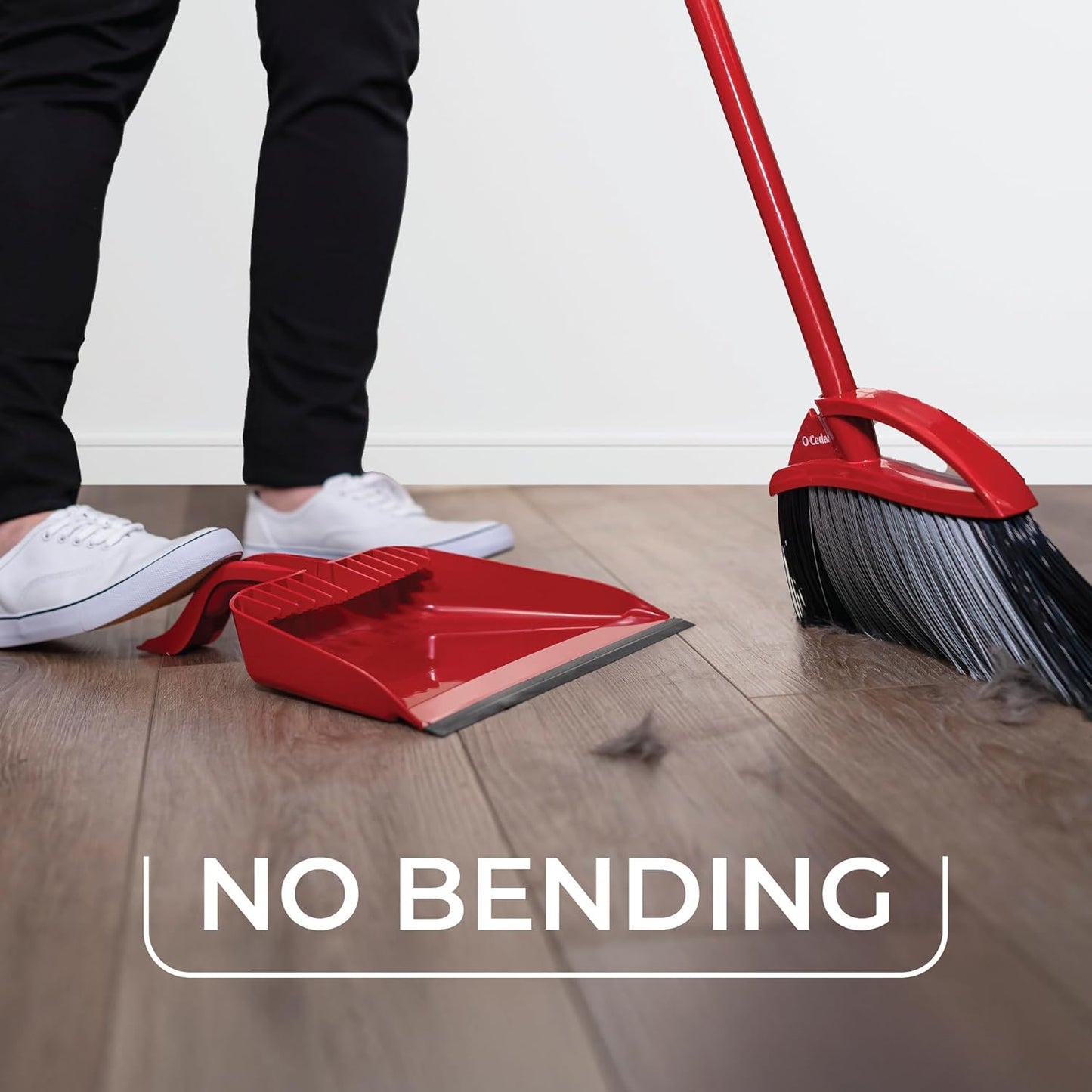 O-Cedar Pet Pro Broom - Step-On Dustpan for Effortless Cleaning | Removes 99% Pet Hair | Ideal for Cat & Dog Owners