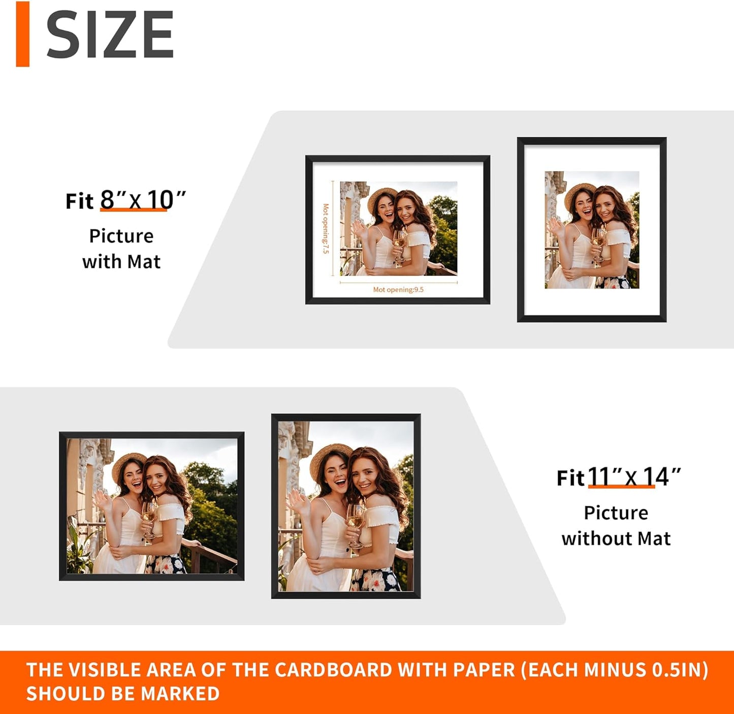 11x14 Black Picture Frame by [Brand Name] - Versatile Display for 8x10 or 11x14 Photos | Wall/Tabletop Stand