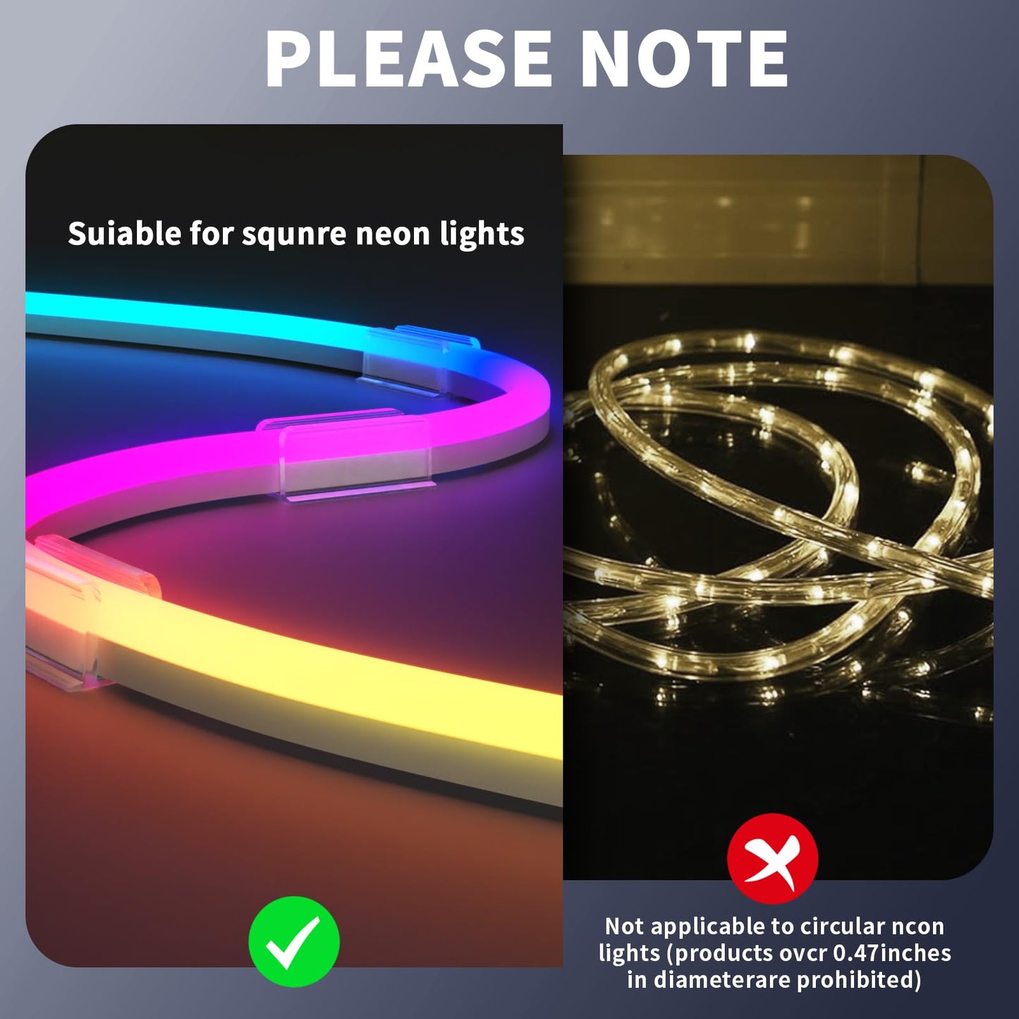 Neon Rope Light Clips Mounting - 30Pcs Clear Waterproof LED Strip Clip Brackets - Adhesive Wall Mount Holder for Govee and Other Neon LED Lights Strips (Not Support H61A2 & H61A0)