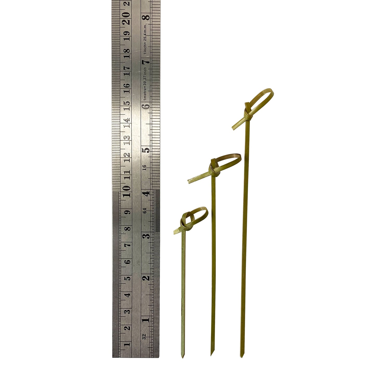 200 Count | KingSeal Bamboo Wood Flower Knot Picks, Skewers, 3.5 Inches, Perfect for Cocktails and Appetizers - 2 Packs of 100 Count