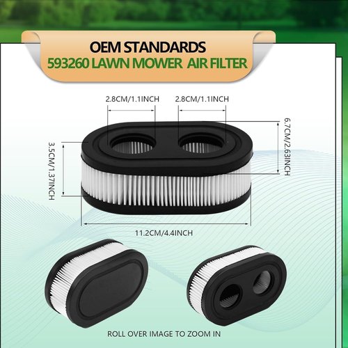 593260 Air Filter - Compatible Replacement for 4247, 5432, 500 Series | 4-Pack Black