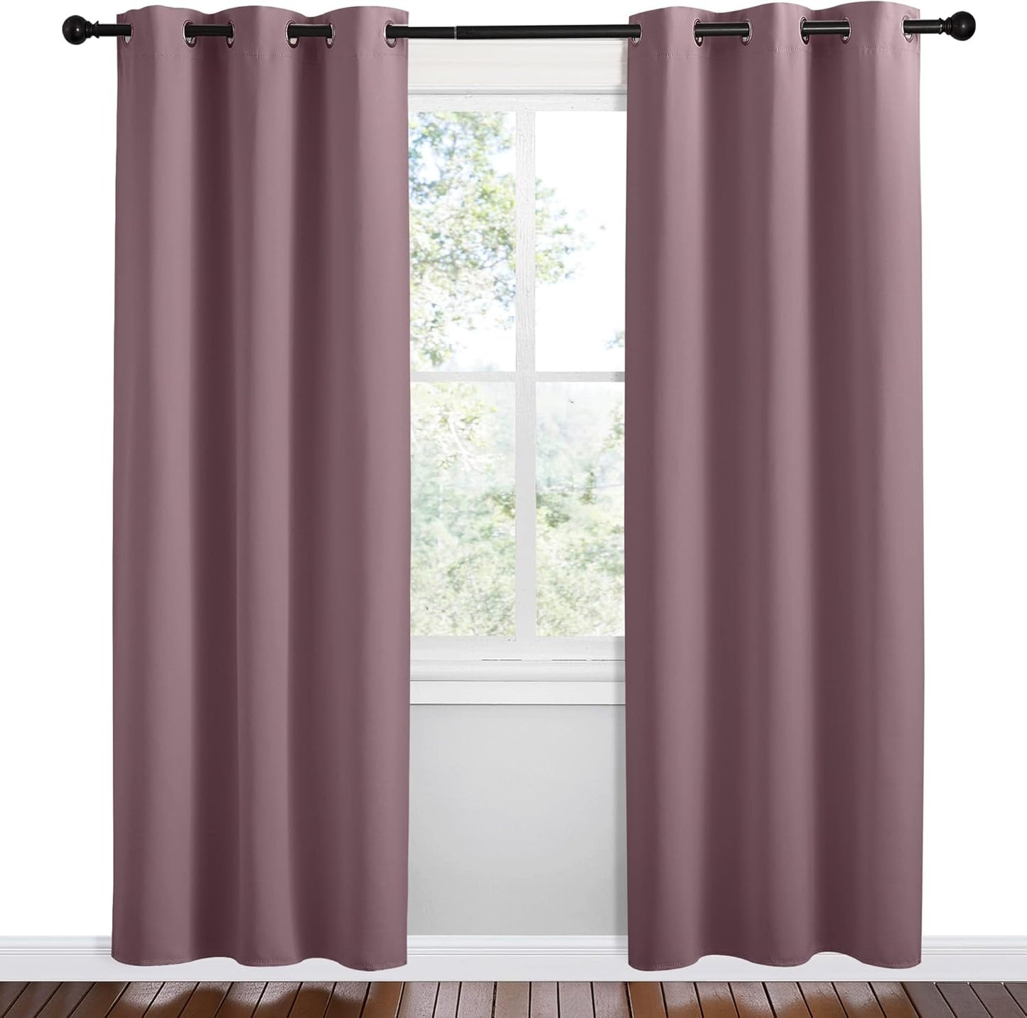NICETOWN Room Darkening Curtains - Thermal Insulated Grommet Drapes | Set of 2, 42" x 78" for Kitchen or Bedroom