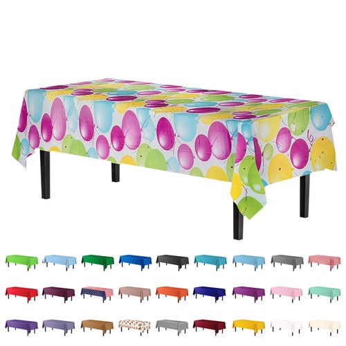 Exquisite 12-Pack Premium Plastic Tablecloth 54in. x 108in. Rectangle