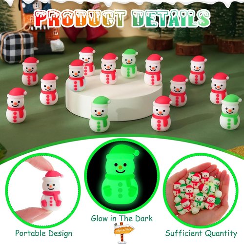 Chunful Mini Snowman Figurines - 30 Pcs Winter Ornaments for Crafts & Cake Toppers | Holiday Decor