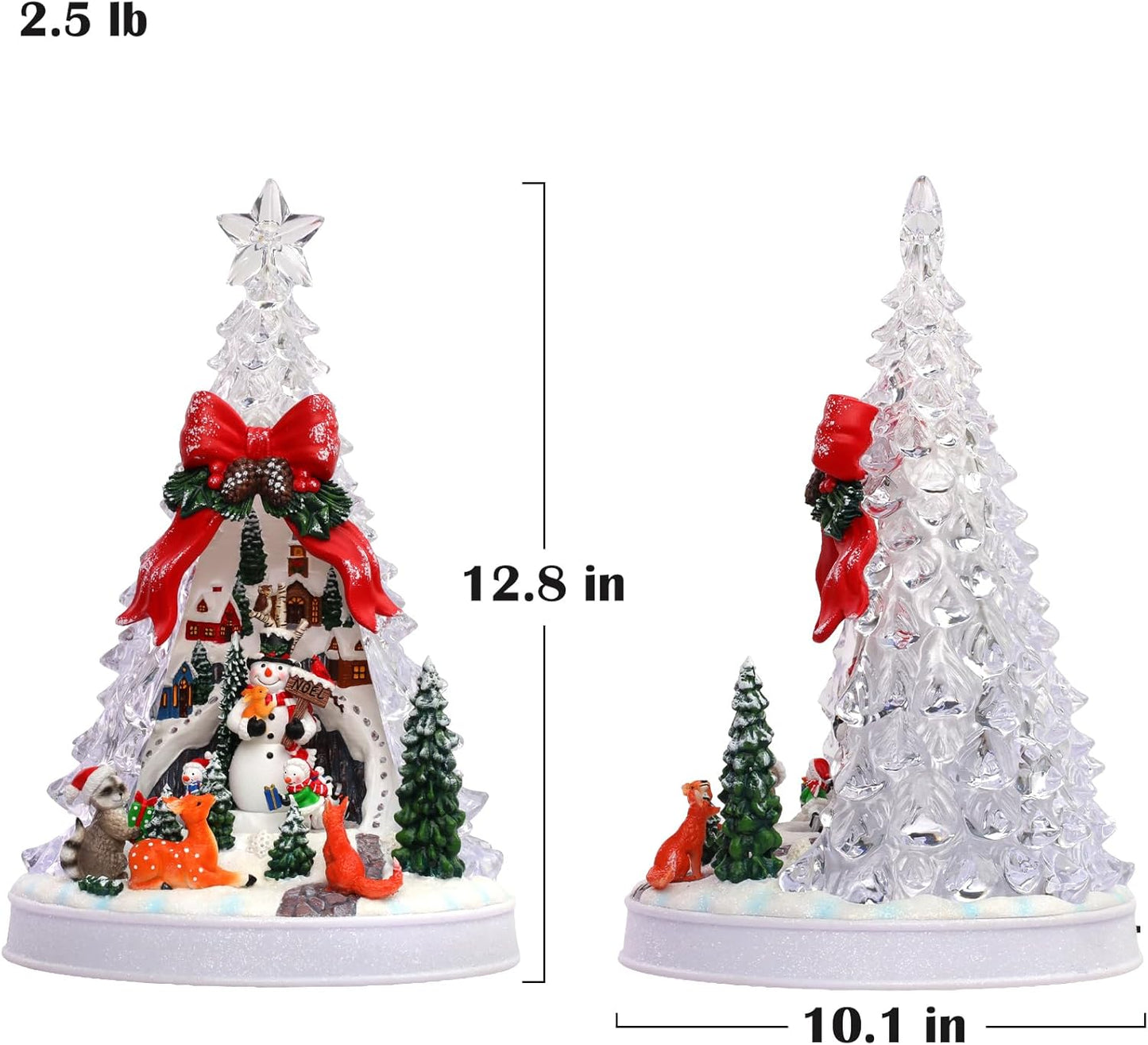 Priddop Christmas Village Scene - Animated Rotating Snowman with LED Lights & Music | Collectible Decor