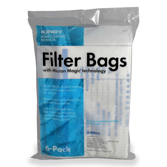 Kirby 204811 Filter Bag Six Pack Micron Magic HEPA (6 Bags Plus 2 Belts)