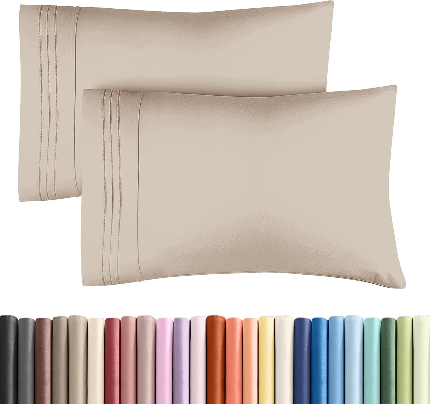 King Pillow Cases by [Brand Name] - Ultra Soft Hotel Quality Covers | Comfy, Wrinkle-Free, 2-Piece Set in Wheat
