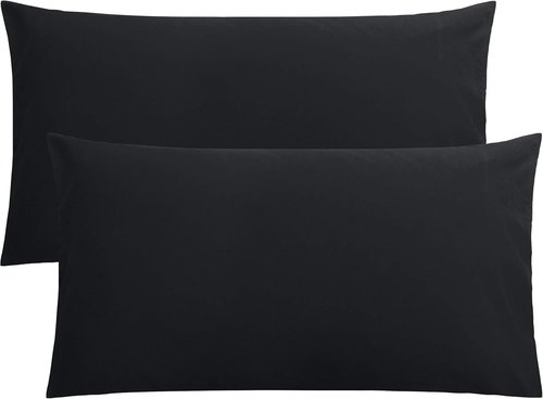 FLXXIE King Pillow Cases - Soft Microfiber Covers with Envelope Closure | Wrinkle & Stain Resistant, 20x36, Black