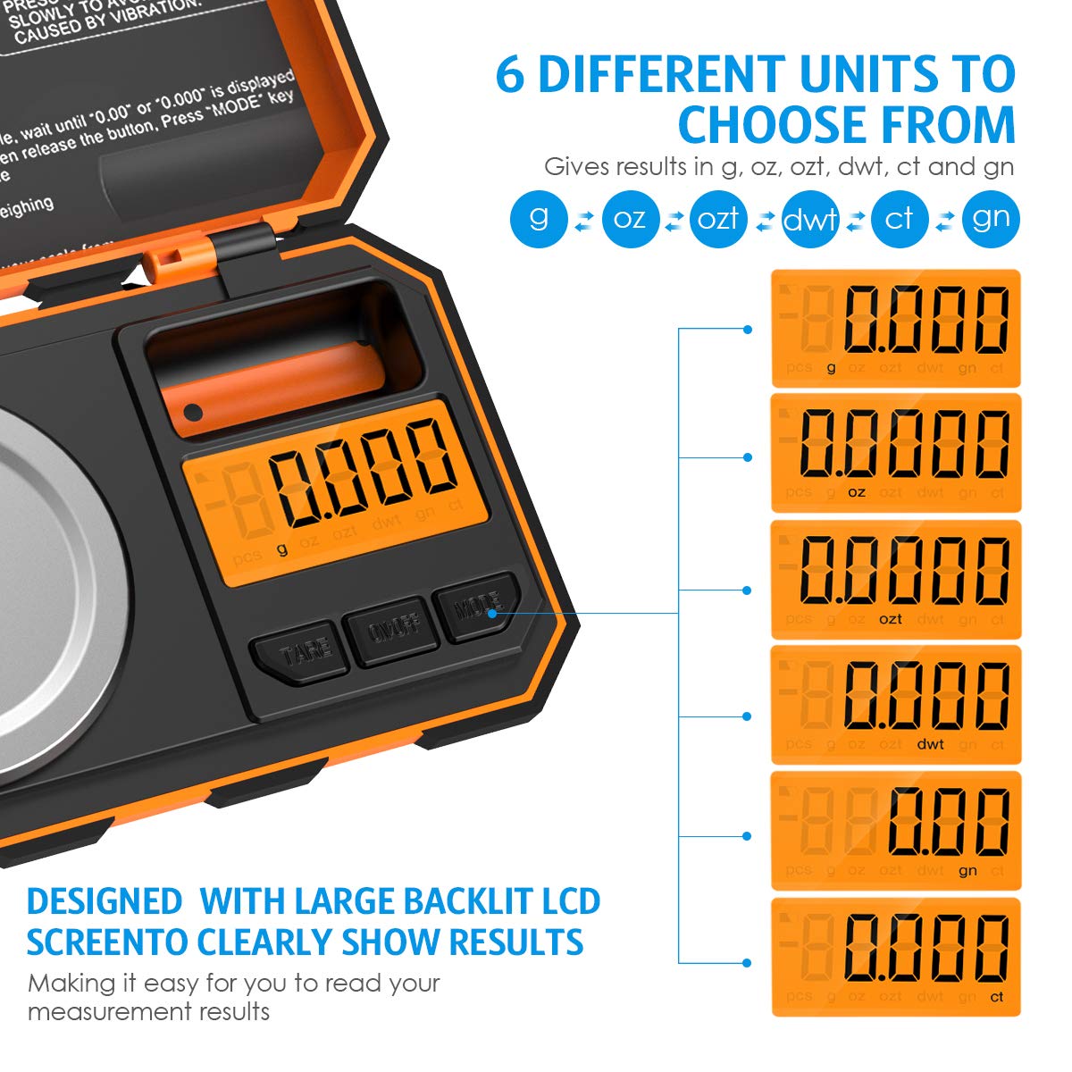 (Upgraded) Professional Digital Milligram Scale, 50g Max High Precision Pocket Sized Jewelry Scale, Electronic Smart Scale with 50g Calibration Weight (Battery/Tweezers Included)