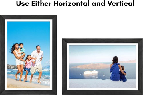 Americanflat 12x18 Poster Frame - Shatter-Resistant Glass for 11x17 or 12x18 Photos - Hudson Collection - Black