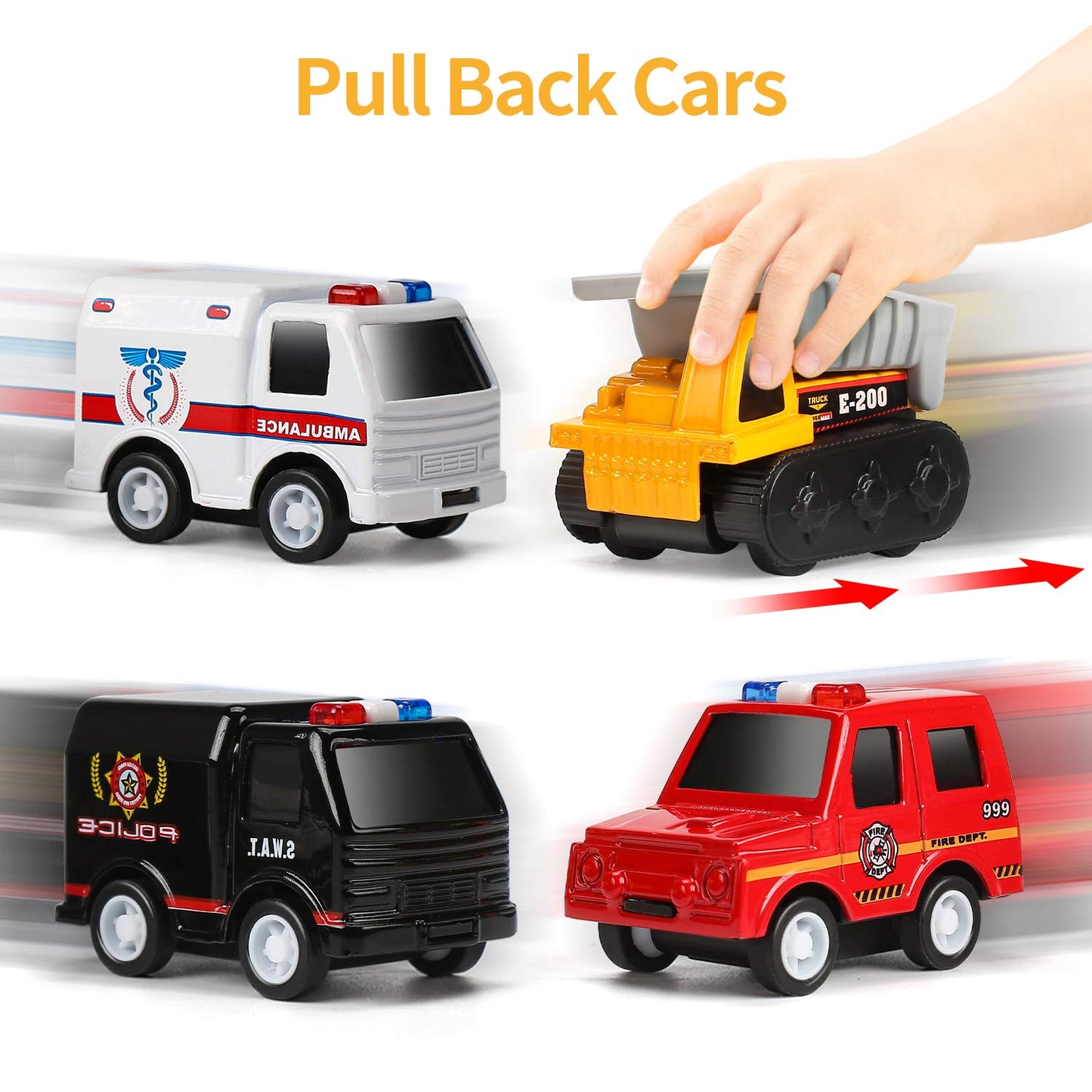 CUTE STONE 12 Pack Filled Easter Eggs with Alloy Pull Back Cars, Easter Basket Stuffers Easter Party Favors for Kids