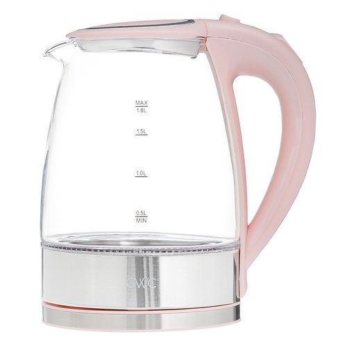 COOK WITH COLOR Electric Tea Kettle, 1.8L Cordless Hot Water Boiler, 1200W Rapid Boil, Auto Shutoff & Boil Dry Protection, BPA-Free, Sleek Countertop Design, Blush