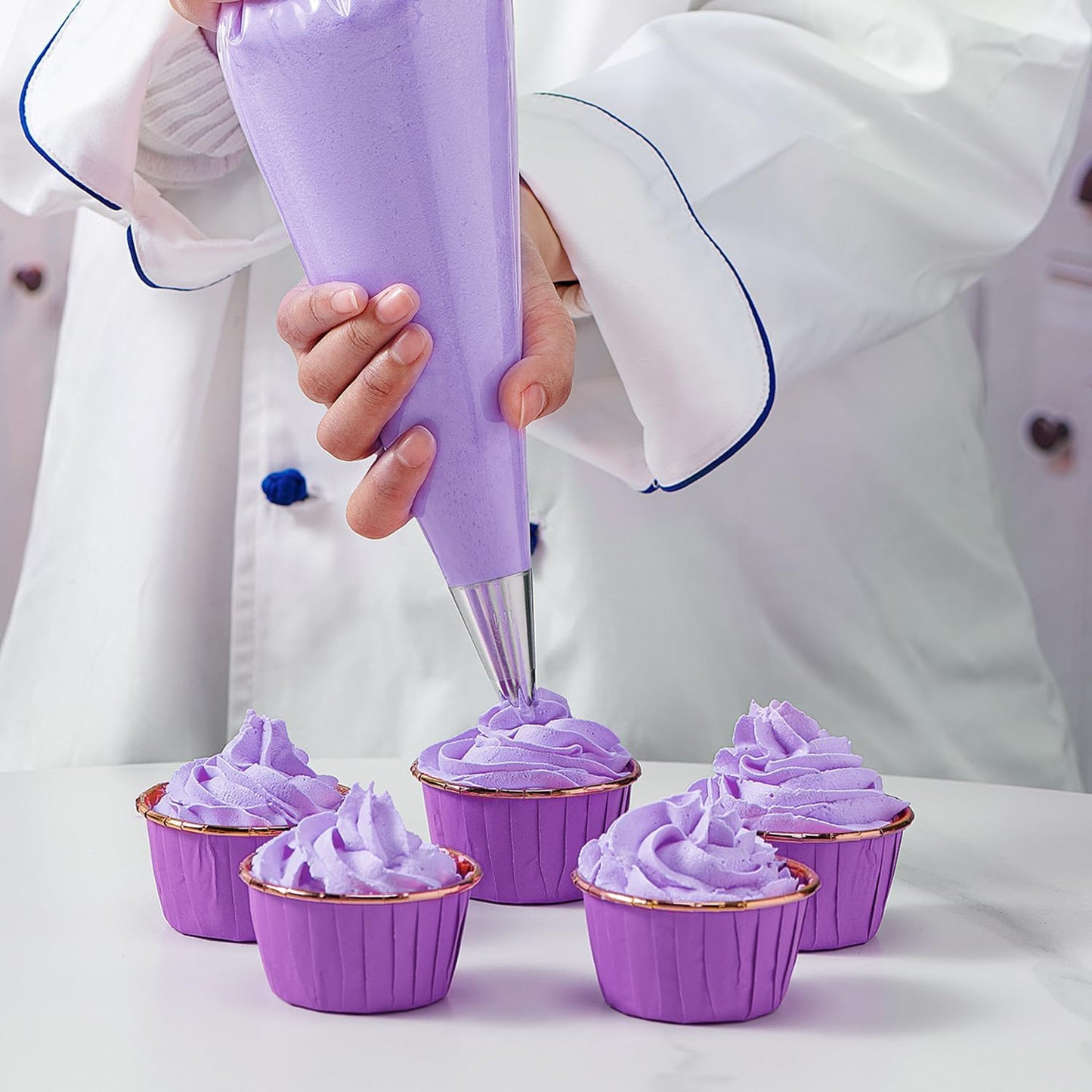 Keenpioneer 18-Inch Disposable Piping Bags - Large Capacity Biobased Cake Decorating Bags | Pack of 100