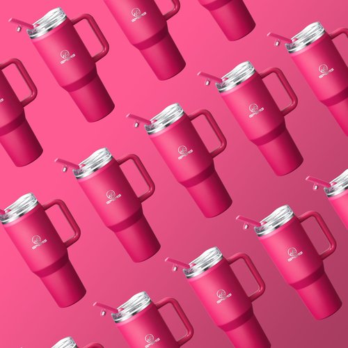 Gpeng 30 oz Tumbler with Handle, Water Bottles with Straw Lid, Insulated Stainless Steel Travel Mug Cup Holder Friendly, Keep Drinks Cold or Hot for Hours