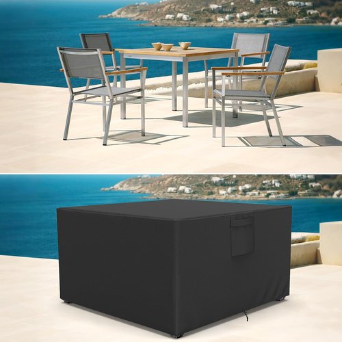 AKEfit Heavy-Duty Waterproof Patio Furniture Covers - Black Square/Rectangle 78"L x 78"W x 33"H