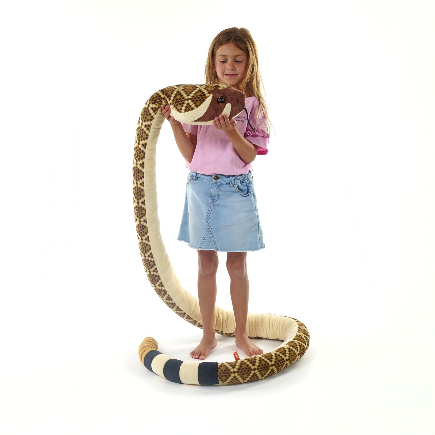Wild Republic Snakes, Super Jumbo Western Diamondback Snake Plush, Giant Stuffed Animal, Plush Toy, Gifts for Kids, 113"